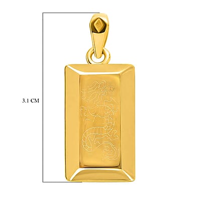 18K Yellow Gold Bar Pendant without Chain, Electroforming Gold Collection, Gold Jewelry 1.40 Grams