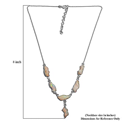 Premium Ethiopian Opal Necklace in Platinum Over Sterling Silver, Handmade Jewelry, Welo Opal Jewelry (18 Inches) 13.25 ctw