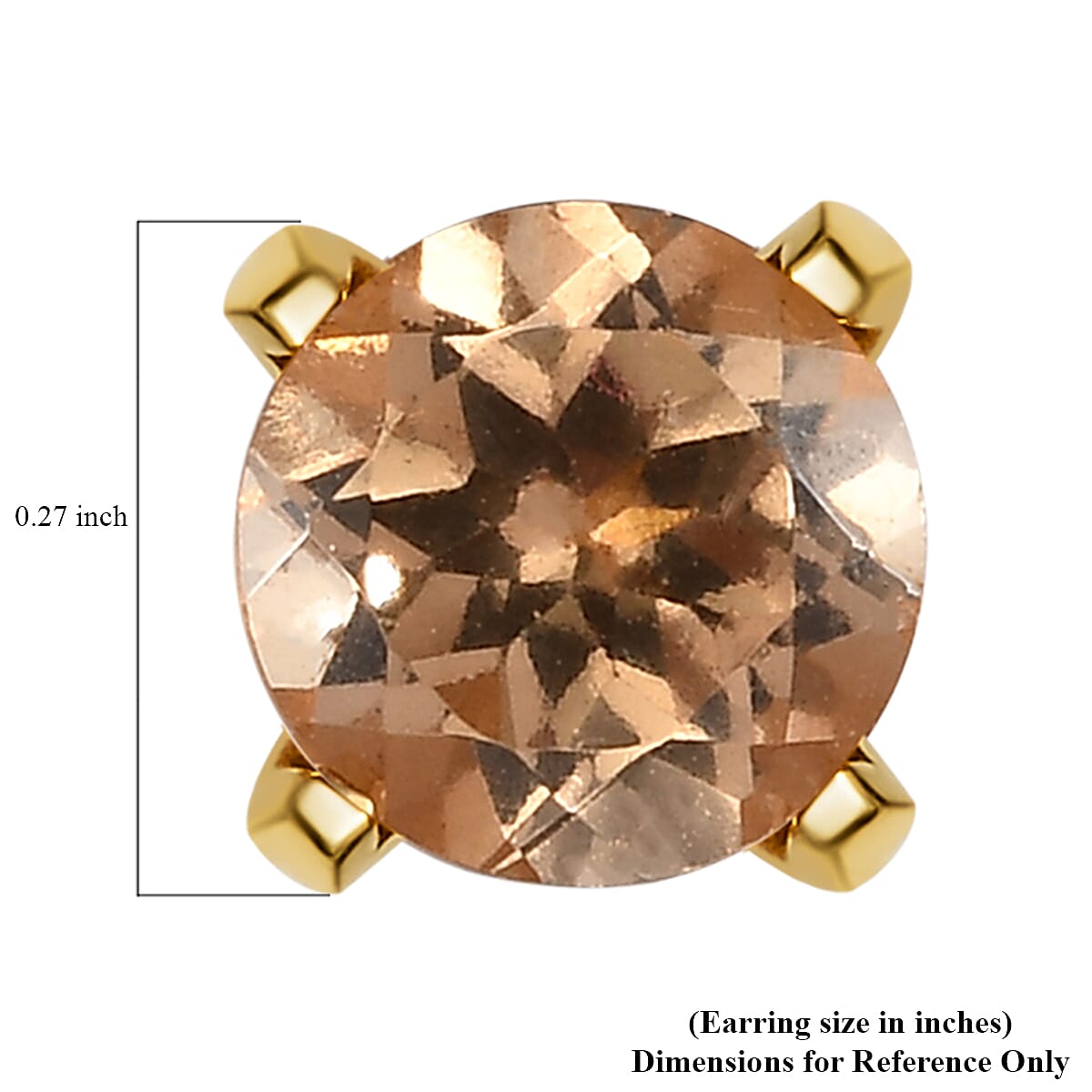 Ceylon Imperial Garnet Solitaire Stud Earrings in Vermeil Yellow Gold Over Sterling Silver 2.10 ctw image number 4