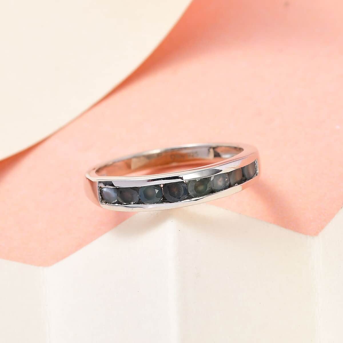 Narsipatnam Alexandrite Half Band Ring in Platinum Over Sterling Silver (Size 10.0) 0.65 ctw image number 1