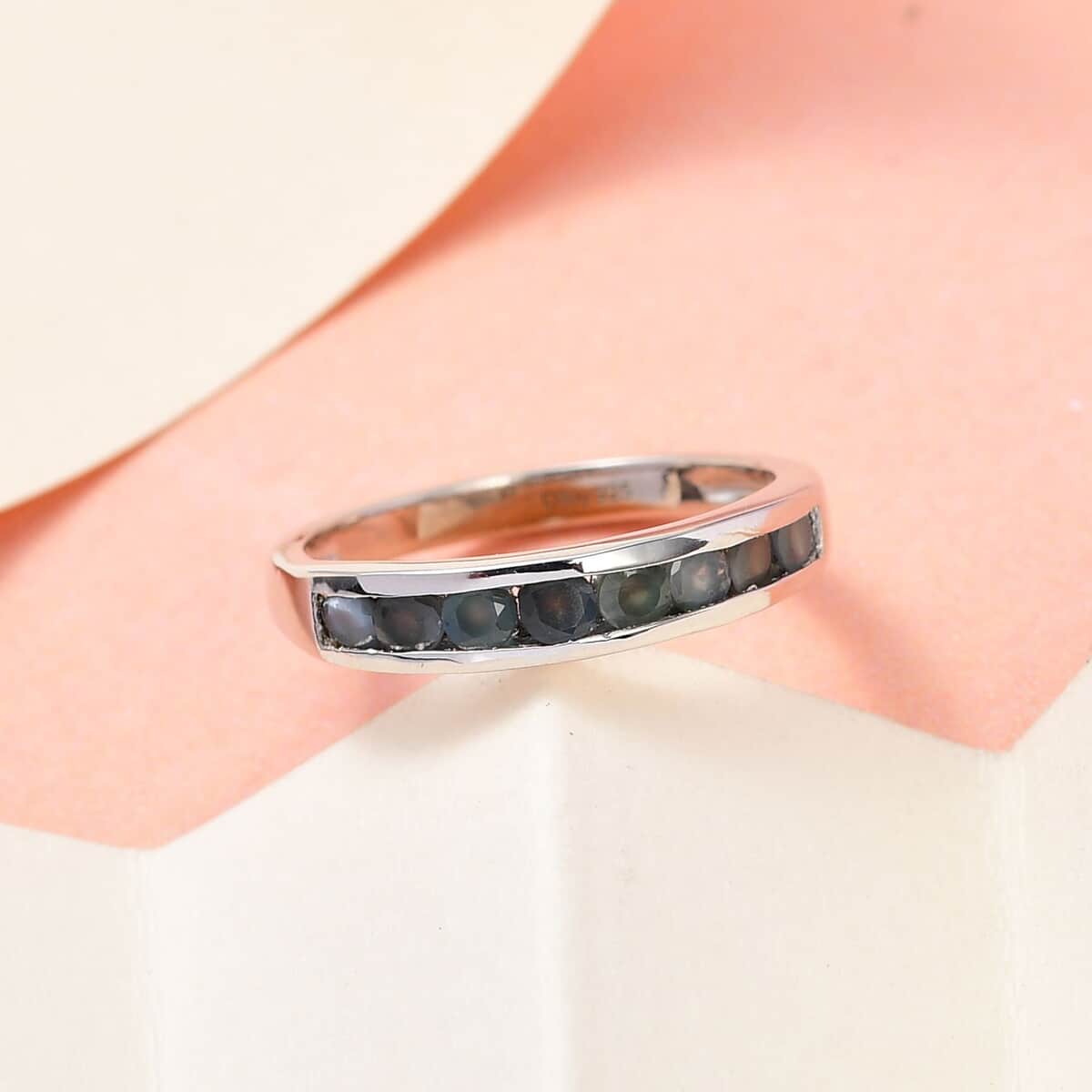 Narsipatnam Alexandrite Half Band Ring in Platinum Over Sterling Silver (Size 6.0) 0.60 ctw image number 1