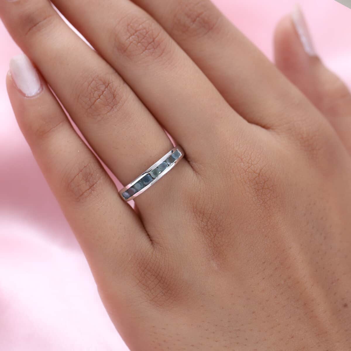 Narsipatnam Alexandrite Half Band Ring in Platinum Over Sterling Silver (Size 6.0) 0.60 ctw image number 2