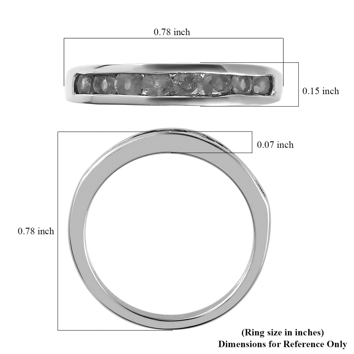 Narsipatnam Alexandrite Half Band Ring in Platinum Over Sterling Silver (Size 6.0) 0.60 ctw image number 5