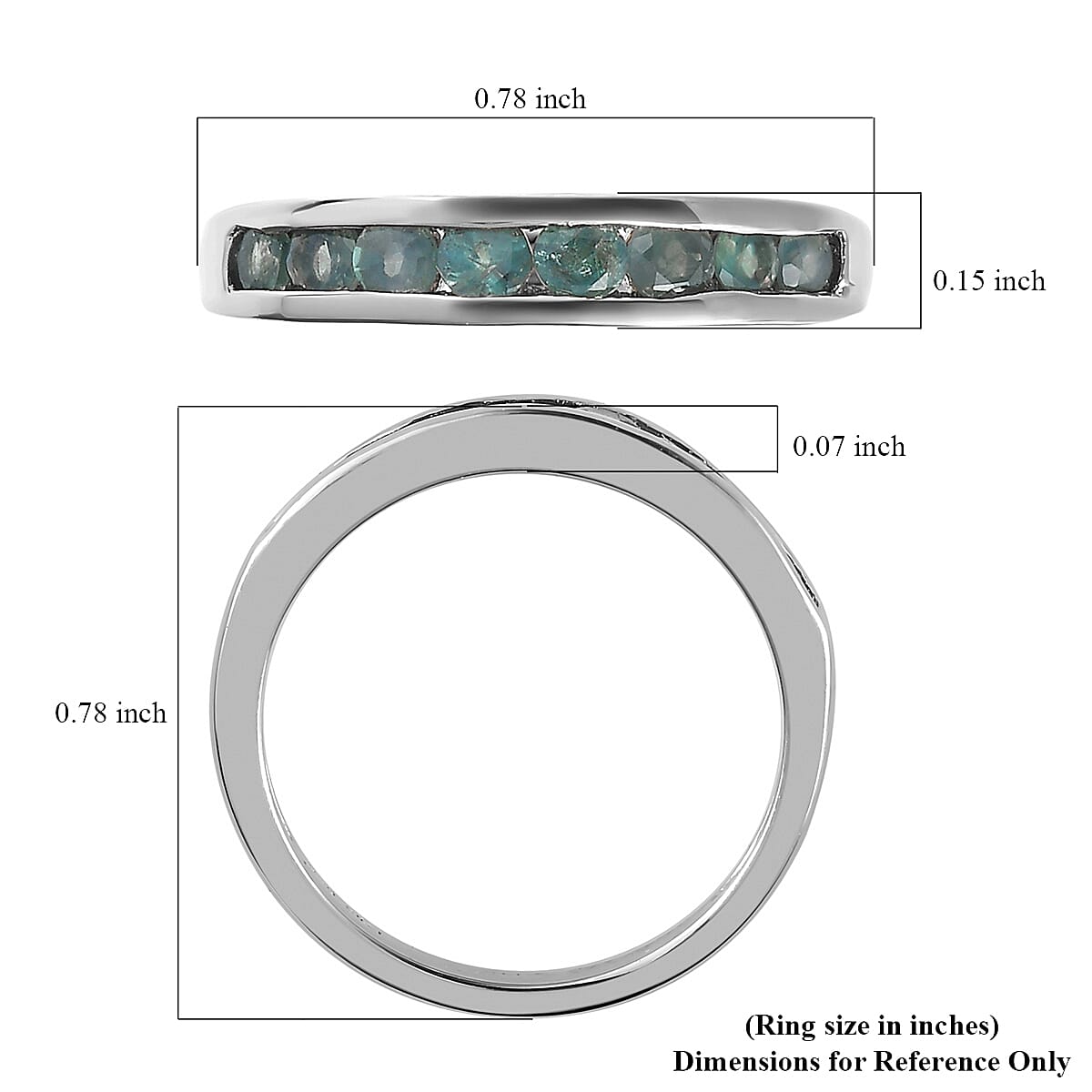 Narsipatnam Alexandrite Half Band Ring in Platinum Over Sterling Silver (Size 7.0) 0.60 ctw image number 5