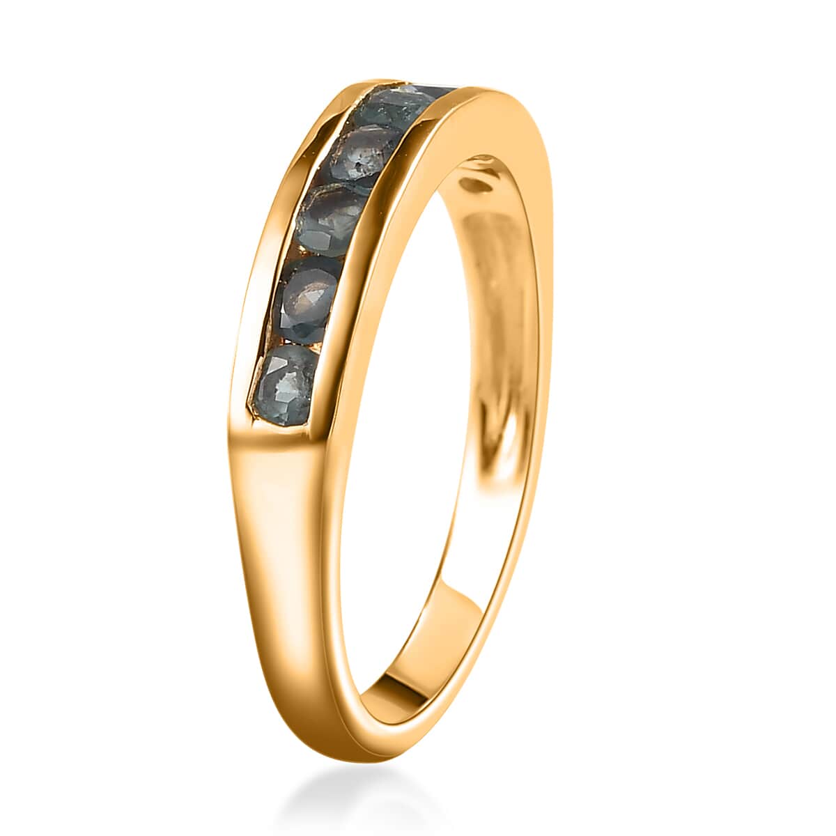 Narsipatnam Alexandrite Half Band Ring in Vermeil Yellow Gold Over Sterling Silver (Size 6.0) 0.65 ctw image number 3