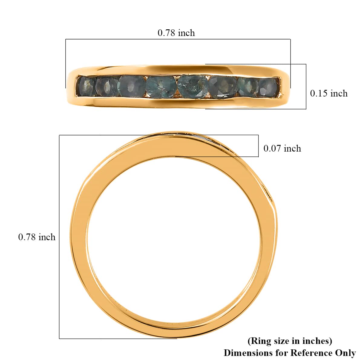 Narsipatnam Alexandrite Half Band Ring in Vermeil Yellow Gold Over Sterling Silver (Size 6.0) 0.65 ctw image number 5