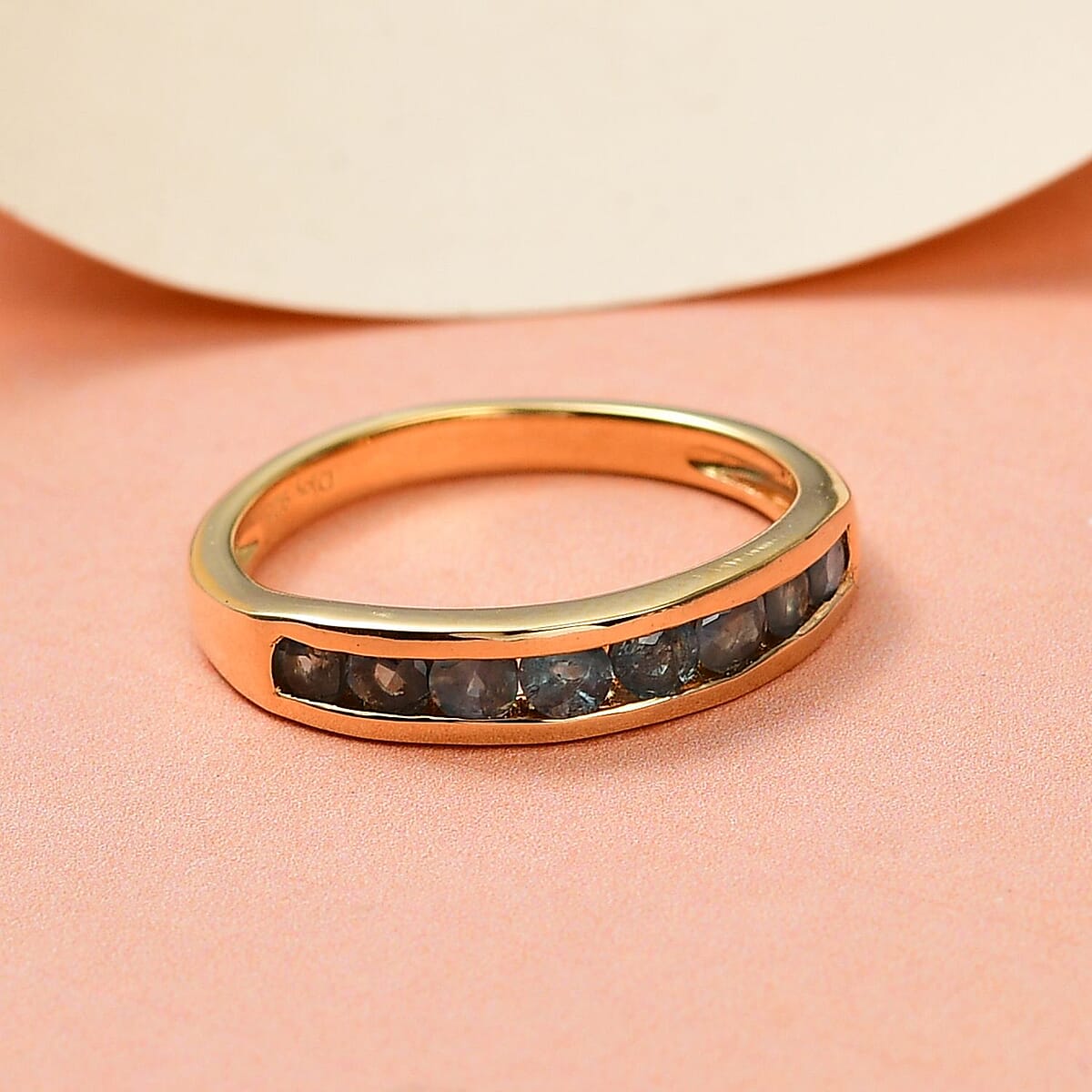 Narsipatnam Alexandrite Half Band Ring in Vermeil Yellow Gold Over Sterling Silver (Size 8.0) 0.65 ctw image number 1