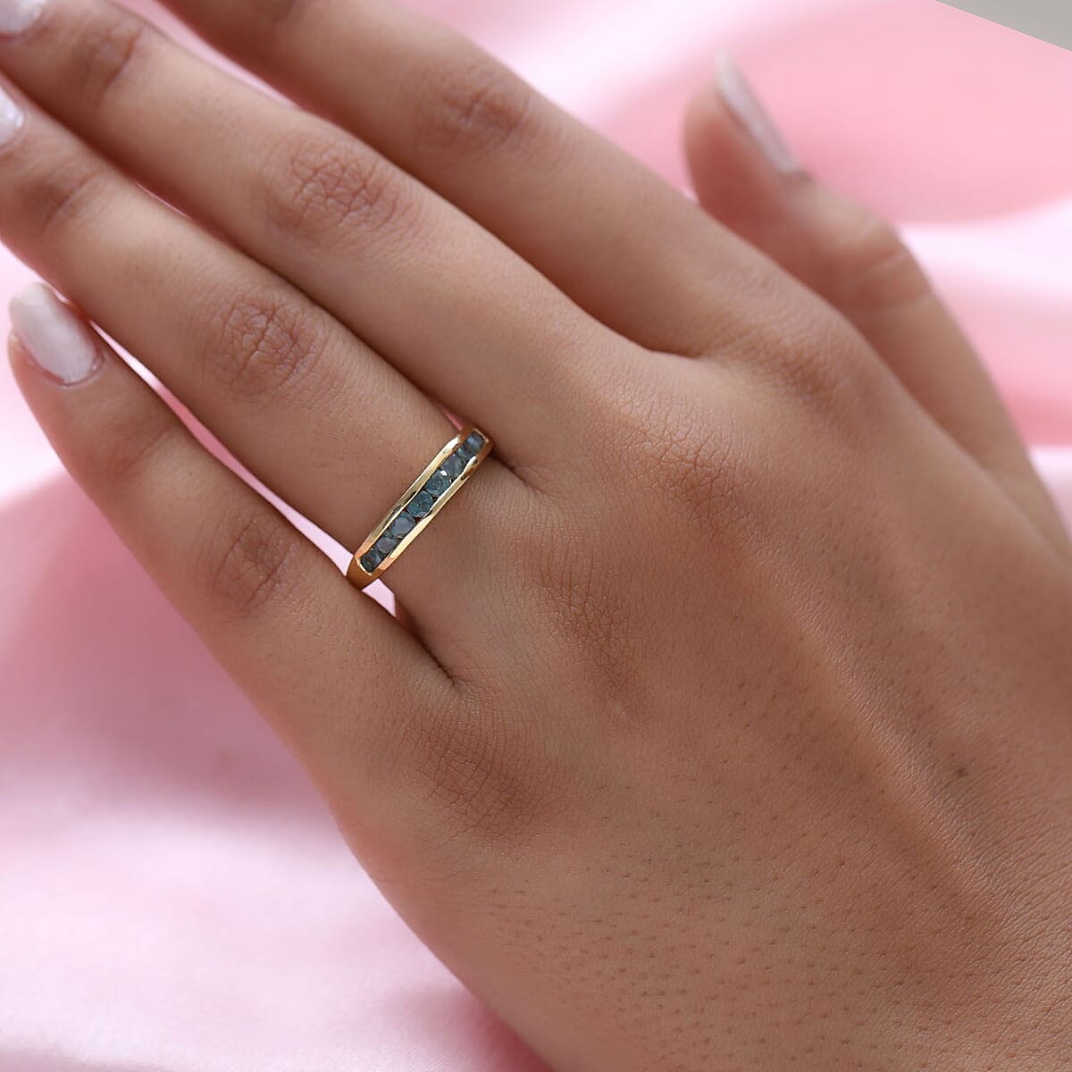 Narsipatnam Alexandrite Half Band Ring in Vermeil Yellow Gold Over Sterling Silver (Size 8.0) 0.65 ctw image number 2