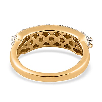 Narsipatnam Alexandrite and Natural White Zircon Ring in Vermeil Yellow Gold Over Sterling Silver (Size 10.0) 1.35 ctw