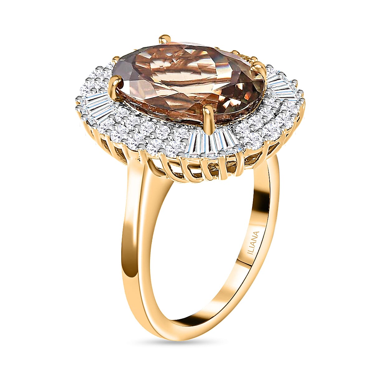 Iliana 18K Yellow Gold AAA Turkizite and G-H SI Diamond Ring (Size 7.0) 6.25 Grams 7.85 ctw