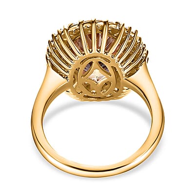 Iliana 18K Yellow Gold AAA Turkizite and G-H SI Diamond Ring (Size 7.0) 6.25 Grams 7.85 ctw
