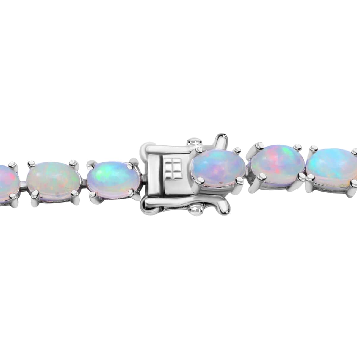 Premium Ethiopian Welo Opal Tennis Necklace 18 Inches in Platinum Over Sterling Silver 21.25 ctw image number 3