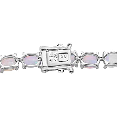 Premium Ethiopian Welo Opal Tennis Necklace 18 Inches in Platinum Over Sterling Silver 21.25 ctw