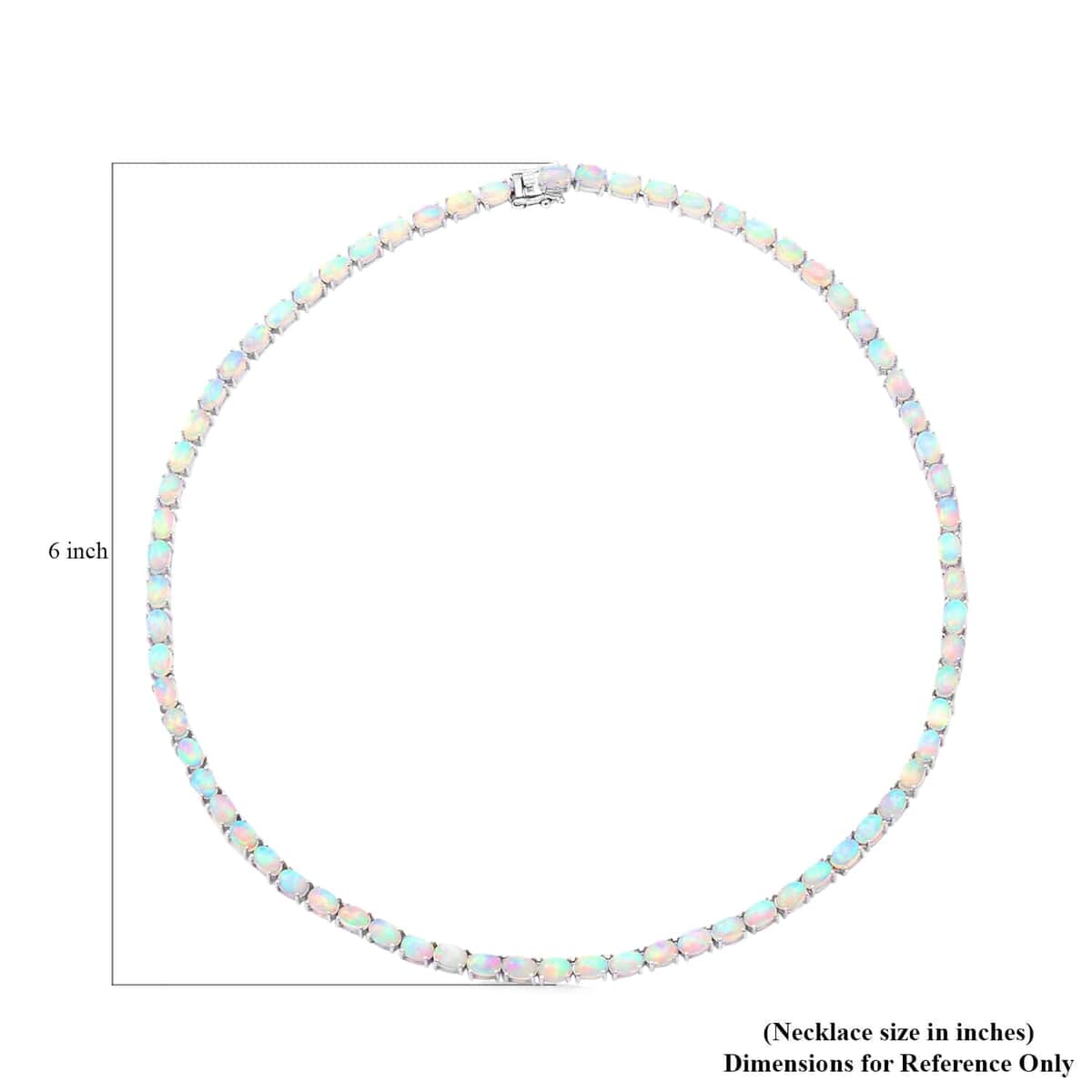 Premium Ethiopian Welo Opal Tennis Necklace 18 Inches in Platinum Over Sterling Silver 21.25 ctw image number 5