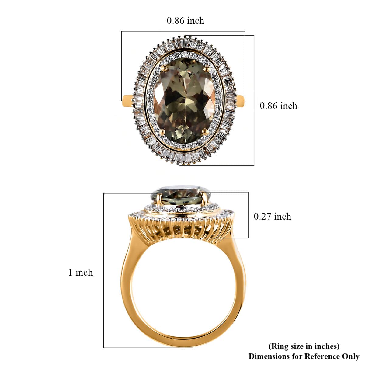 Iliana 18K Yellow Gold AAA Turkizite and Diamond G-H SI Double Halo Ring (Size 7.0) 6.75 Grams 8.00 ctw image number 5