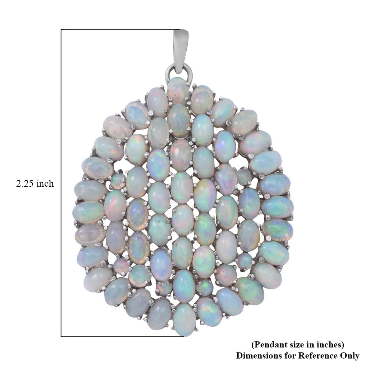 Premium Ethiopian Welo Opal Floral Pendant in Platinum Over Sterling Silver 17.90 ctw image number 3