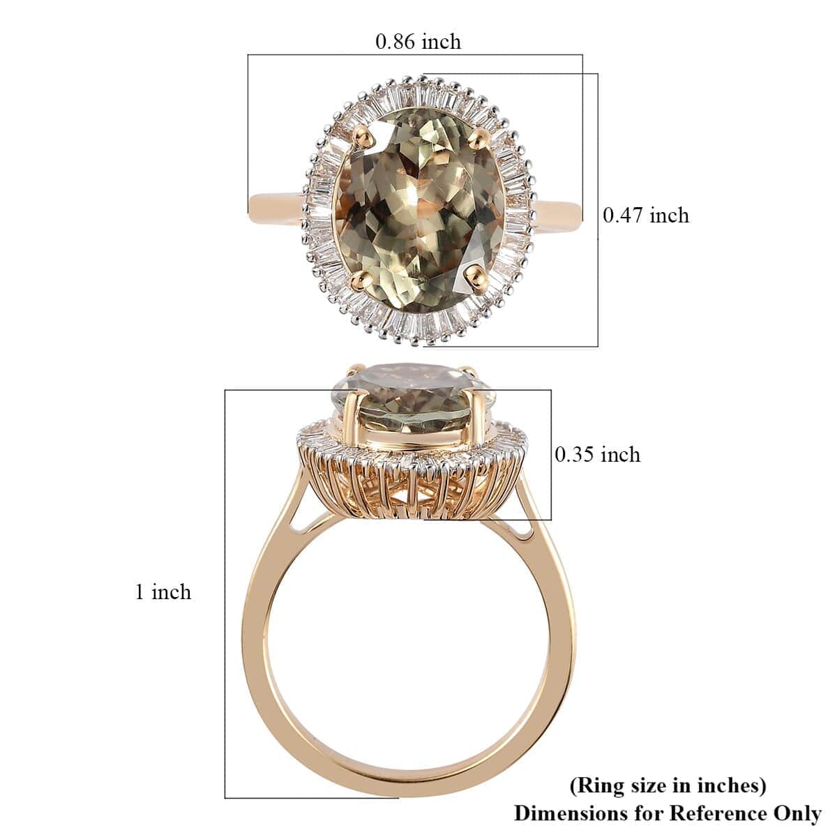 ILIANA 18K Yellow Gold AAA Turkizite, Diamond (G-H, SI) (0.40 cts) Halo Ring (Size 7.0) (4.85 g) 6.15 ctw image number 5