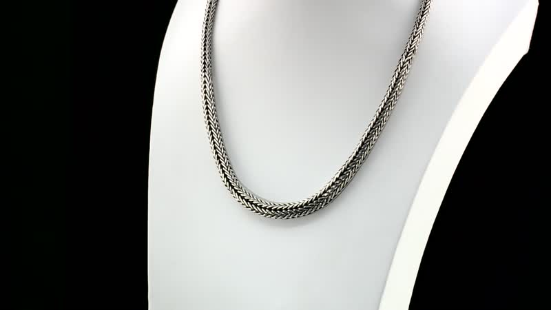Bali Legacy, Tulang Naga Chain in Sterling Silver, Silver Braided Chain (20 Inches)