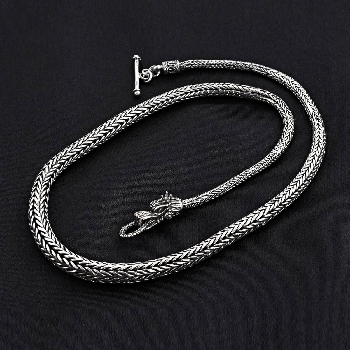 Bali Legacy, Tulang Naga Chain in Sterling Silver, Silver Braided Chain (20 Inches) image number 1