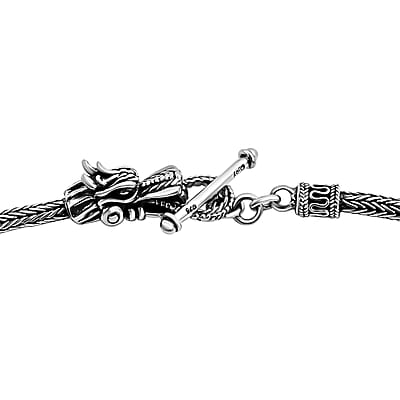 Bali Legacy, Tulang Naga Chain in Sterling Silver, Silver Braided Chain (20 Inches)