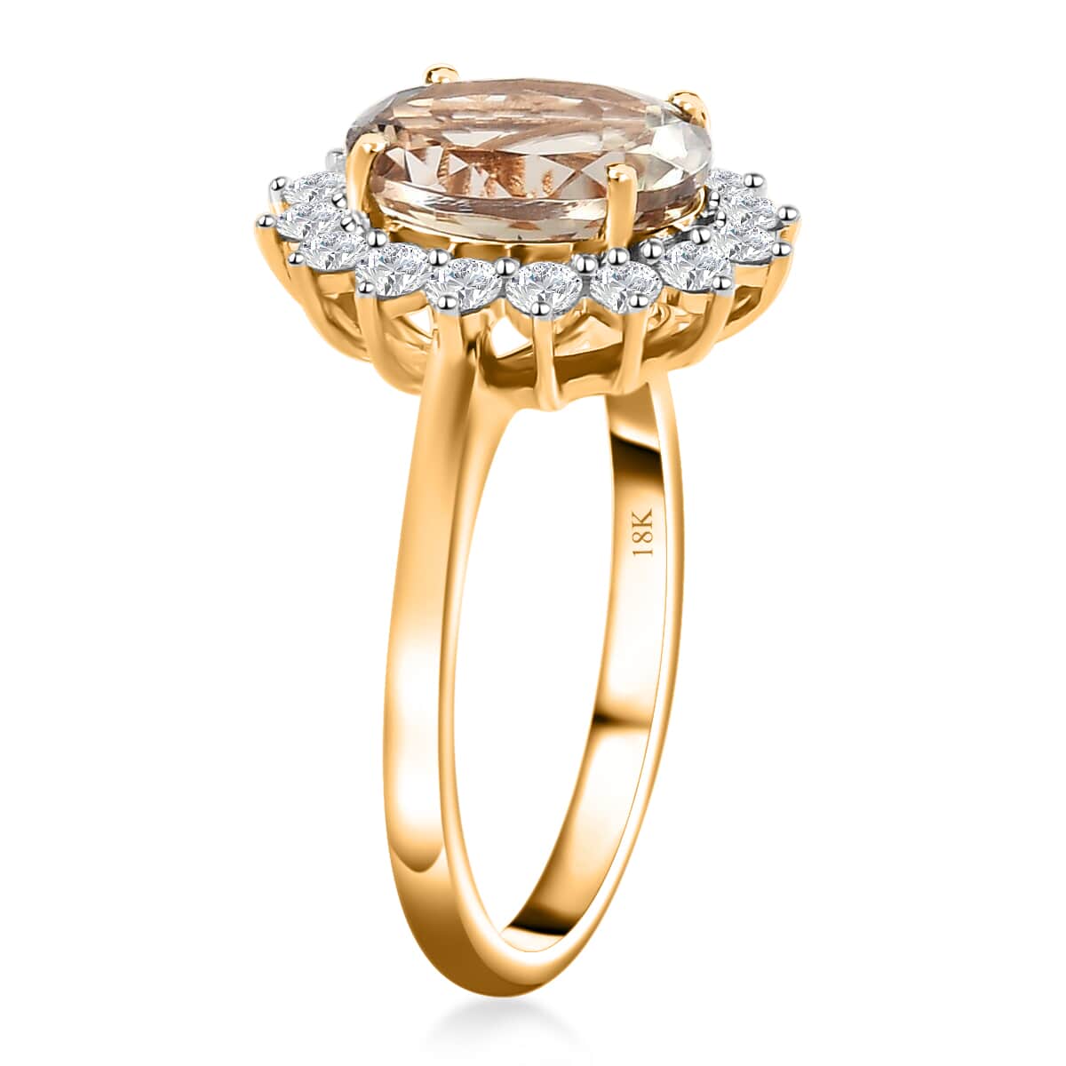 ILIANA 18K Yellow Gold AAA Turkizite, Diamond (G-H, SI) (0.50 cts) Halo Ring (Size 7.0) (3.70 g) 3.75 ctw image number 3
