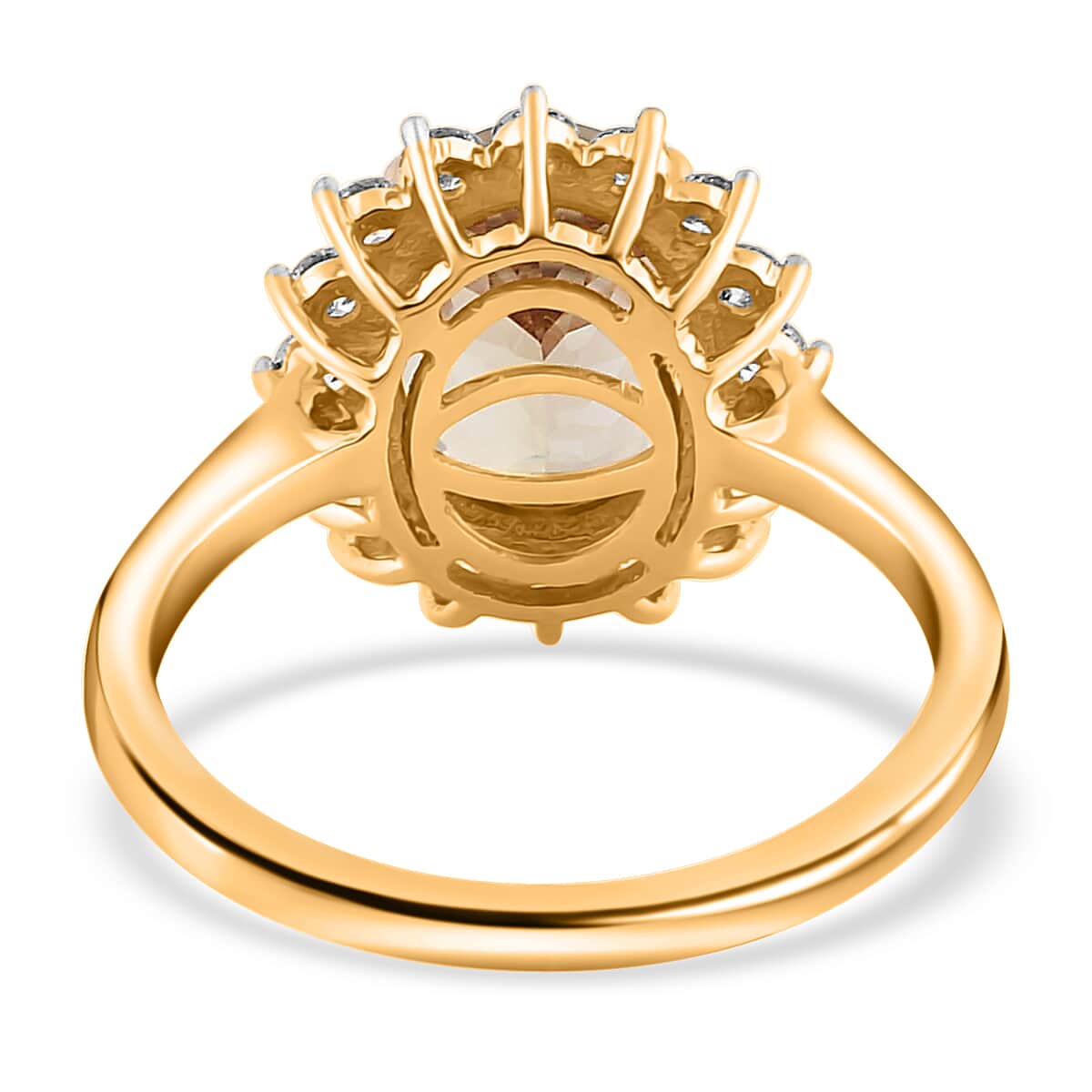 ILIANA 18K Yellow Gold AAA Turkizite, Diamond (G-H, SI) (0.50 cts) Halo Ring (Size 7.0) (3.70 g) 3.75 ctw image number 4