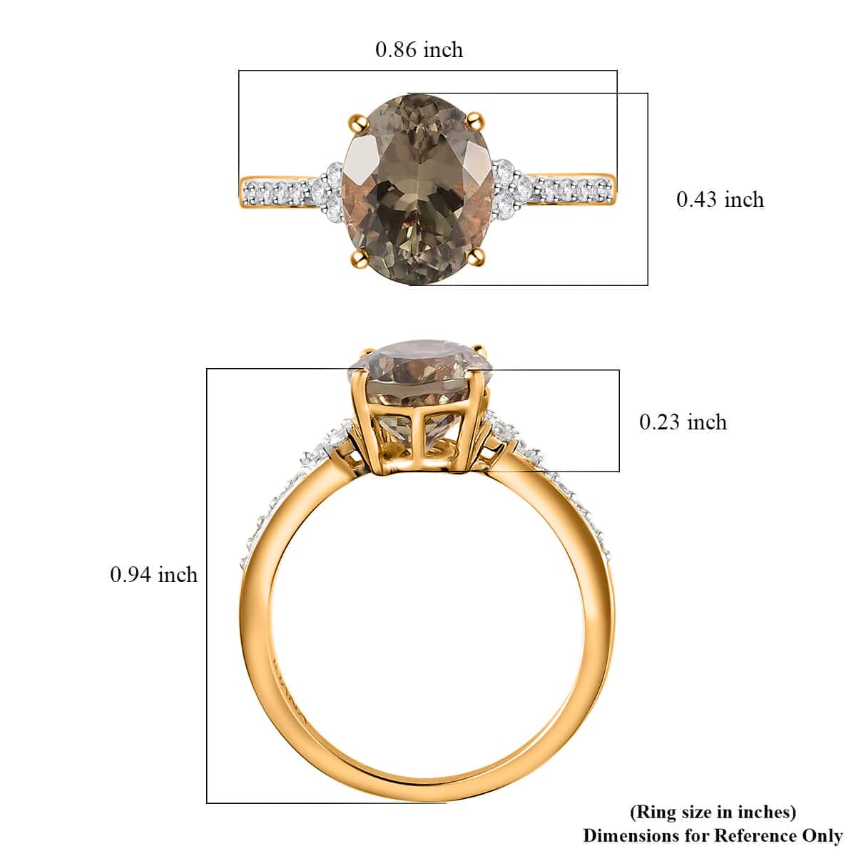 ILIANA 18K Yellow Gold AAA Turkizite, Diamond (G-H, SI) Ring (Size 7.0) (3 g) 3.40 ctw image number 5