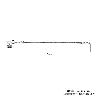 Bali Legacy Tulang Naga Bracelet, Sterling Silver Bracelet, Elephant Charm Bracelet (6.50-8.0In) 8.20 Grams