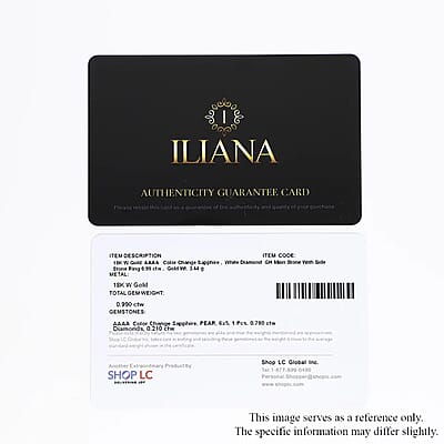 Iliana AAAA Tanzanian Color Change Sapphire and G-H SI Diamond 1.00 ctw Double Halo Ring in 18K White Gold (Size 7.0)