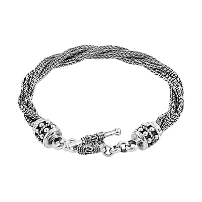 Bali Legacy Sterling Silver Tulang Naga Twisted Rope Bracelet (7.50 In) 29 Grams