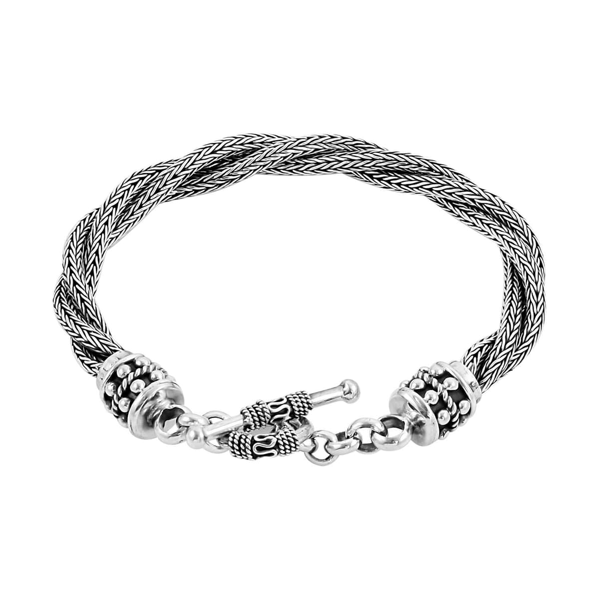 Buy Bali Legacy Sterling Silver Tulang Naga Twisted Rope Bracelet (7.50 ...