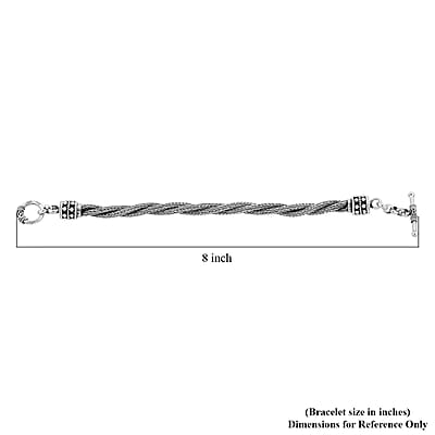 Bali Legacy Sterling Silver Tulang Naga Twisted Rope Bracelet (7.50 In) 29 Grams