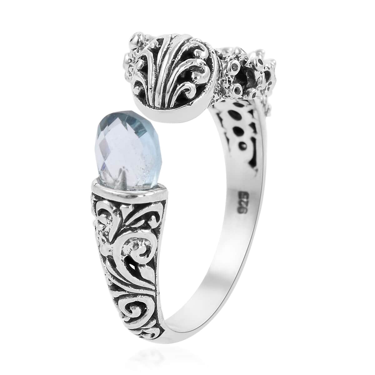 BALI LEGACY Briolette Cut Sky Blue Topaz Octopus Ring in Sterling Silver (Size 10.0) 8 Grams 3.00 ctw image number 3