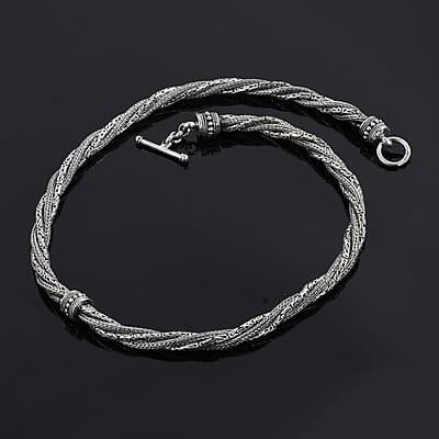 Bali Legacy Sterling Silver Tulang Naga and Borobudur Necklace 20 Inches 91.75 Grams