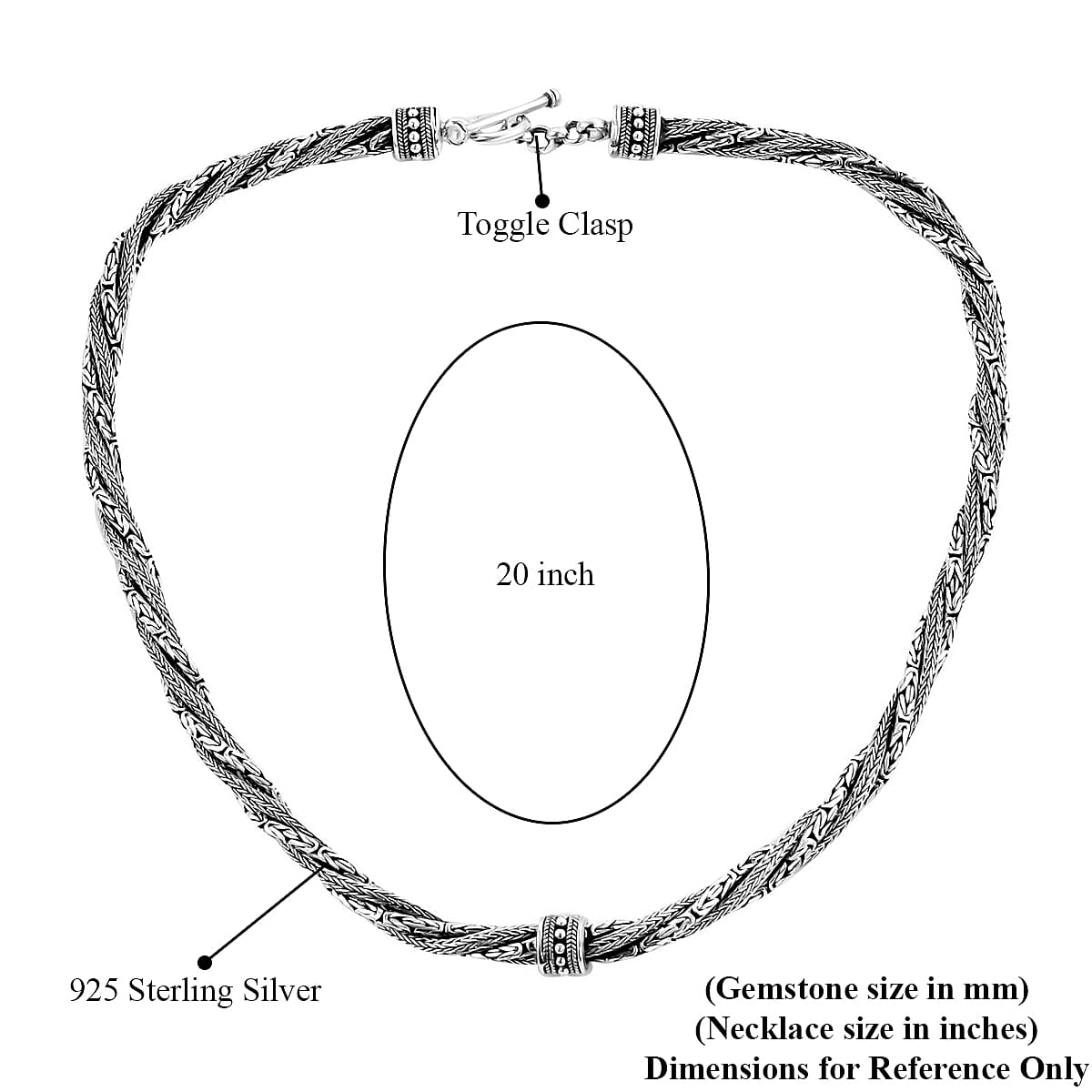 Bali Legacy Sterling Silver Tulang Naga and Borobudur Necklace 20 Inches 91.75 Grams