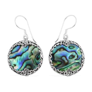 Bali Legacy Abalone Shell Floral Earrings in Sterling Silver
