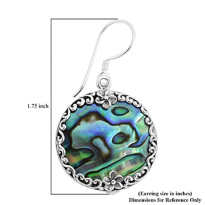 Bali Legacy Abalone Shell Floral Earrings in Sterling Silver