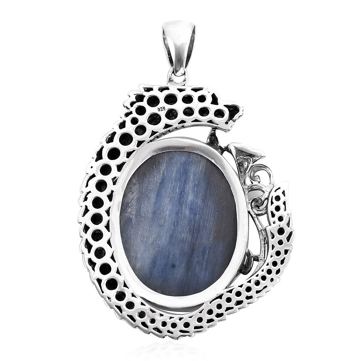 Bali Legacy Kashmir Kyanite Dragon Pendant in Sterling Silver 40.00 ctw image number 3
