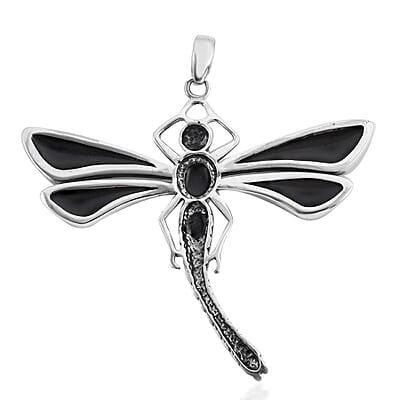 Bali Legacy Abalone Shell Dragonfly Pendant in Sterling Silver