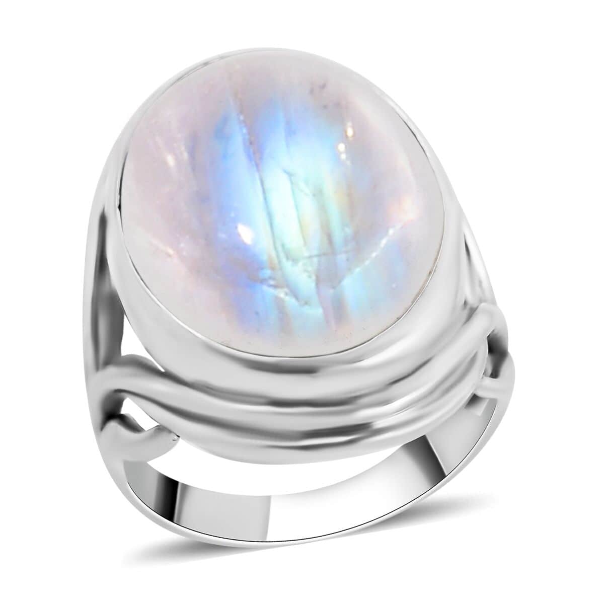 Doorbuster BALI LEGACY Kuisa Rainbow Moonstone Ring in Sterling Silver 7.5 Grams 25.00 ctw image number 0