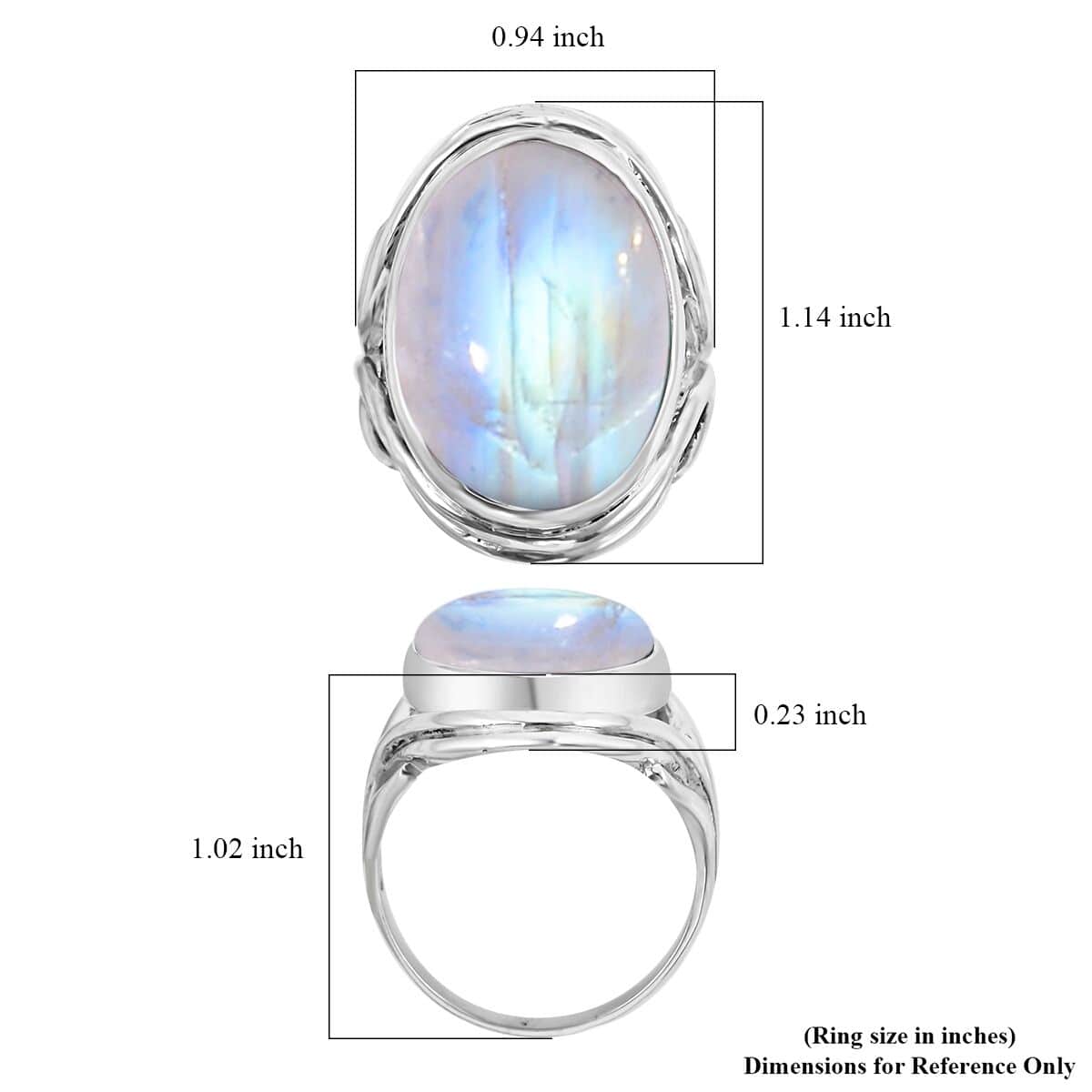 Doorbuster BALI LEGACY Kuisa Rainbow Moonstone Ring in Sterling Silver 7.5 Grams 25.00 ctw image number 5