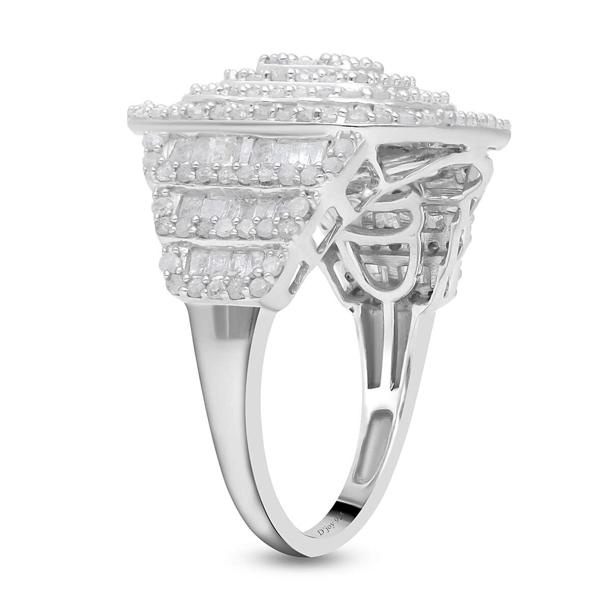 Diamond Cocktail Ring in Platinum Over Sterling Silver (Size 7.0) 2.00 ctw image number 3