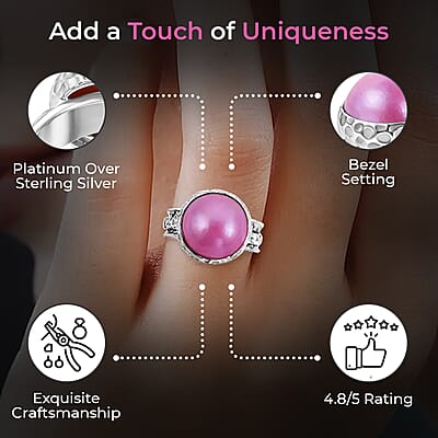 Bali Legacy Pink Mabe Pearl Spinner Ring , Pink Mabe Pearl Ring , Sterling Silver Ring , Silver Spinner Ring , Fidget Anxiety Ring