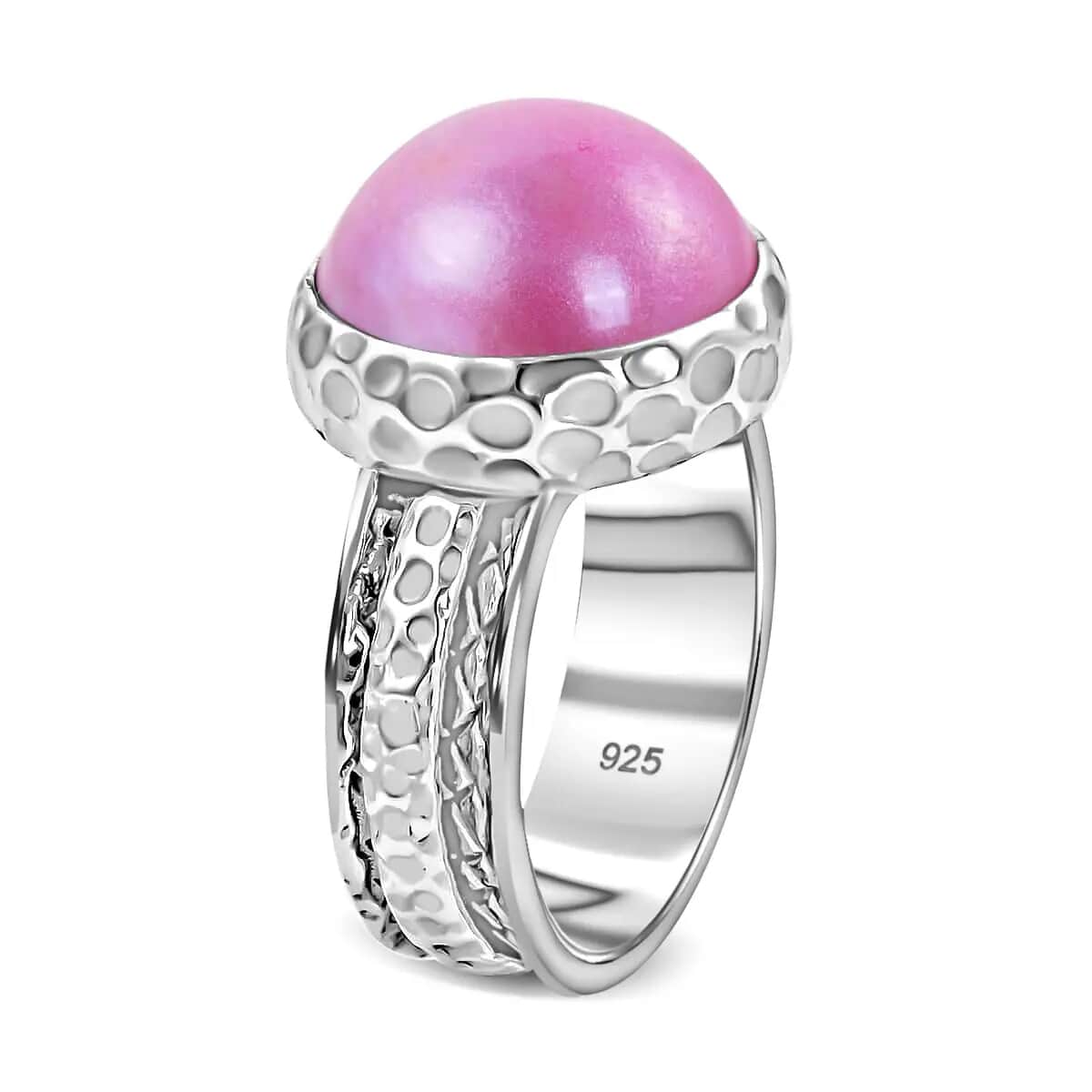 Bali Legacy Pink Mabe Pearl Spinner Ring , Pink Mabe Pearl Ring , Sterling Silver Ring , Silver Spinner Ring , Fidget Anxiety Ring image number 4