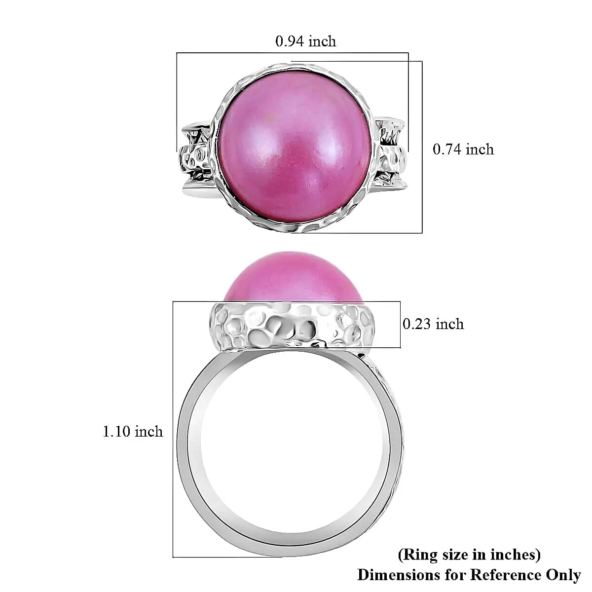 Doorbuster BALI LEGACY Pink Mabe Pearl Spinner Ring in Sterling Silver 12 Grams