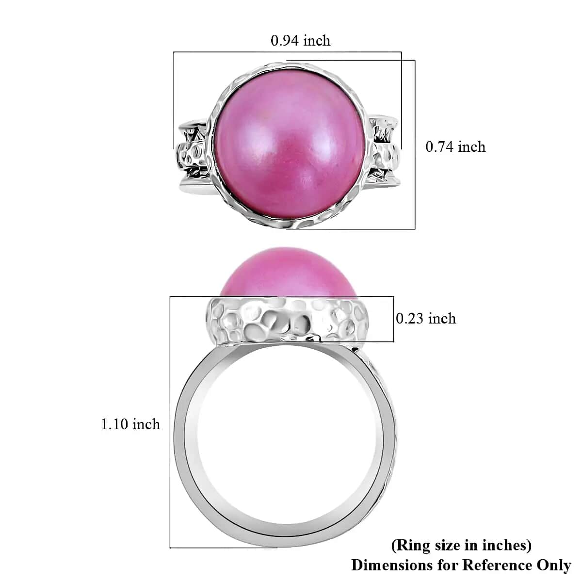 Bali Legacy Pink Mabe Pearl Spinner Ring , Pink Mabe Pearl Ring , Sterling Silver Ring , Silver Spinner Ring , Fidget Anxiety Ring image number 6