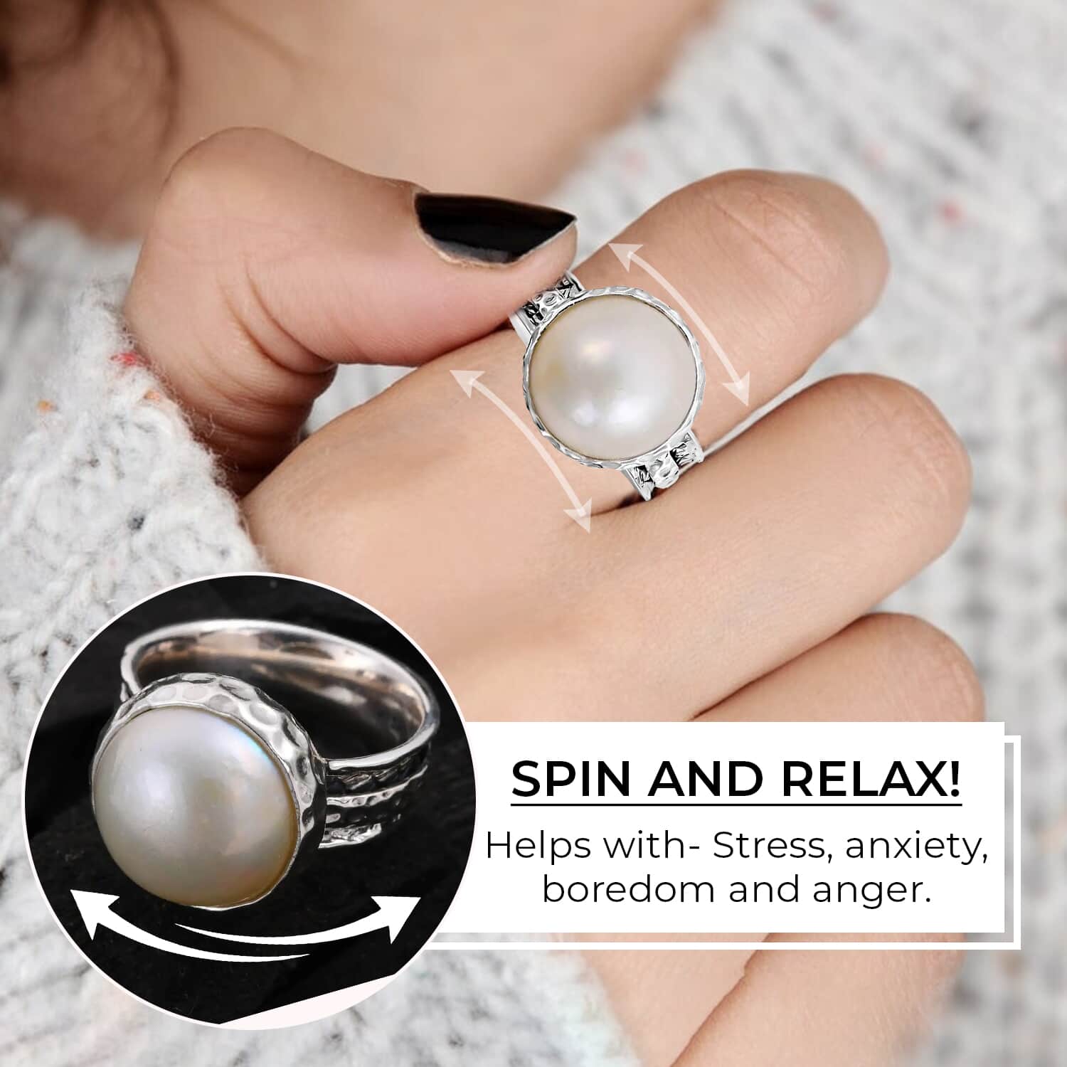 Pearl clearance spinner ring