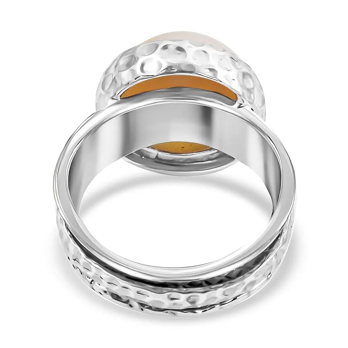 Bali Legacy White Mabe Pearl Spinner Ring, White Mabe Pearl Ring, Sterling Silver Ring, Silver Spinner Ring, Fidget Anxiety Ring