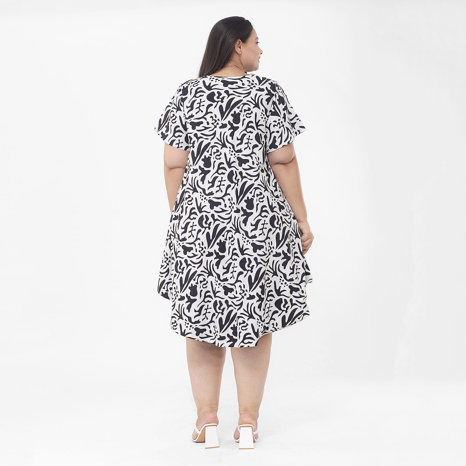 Tamsy Black Floral Reversible Dress - One Size Missy