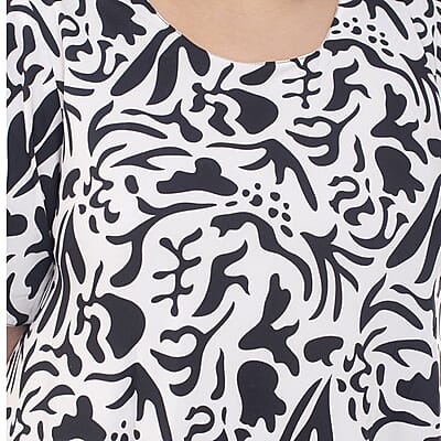 Tamsy Black Floral Reversible Dress - One Size Missy